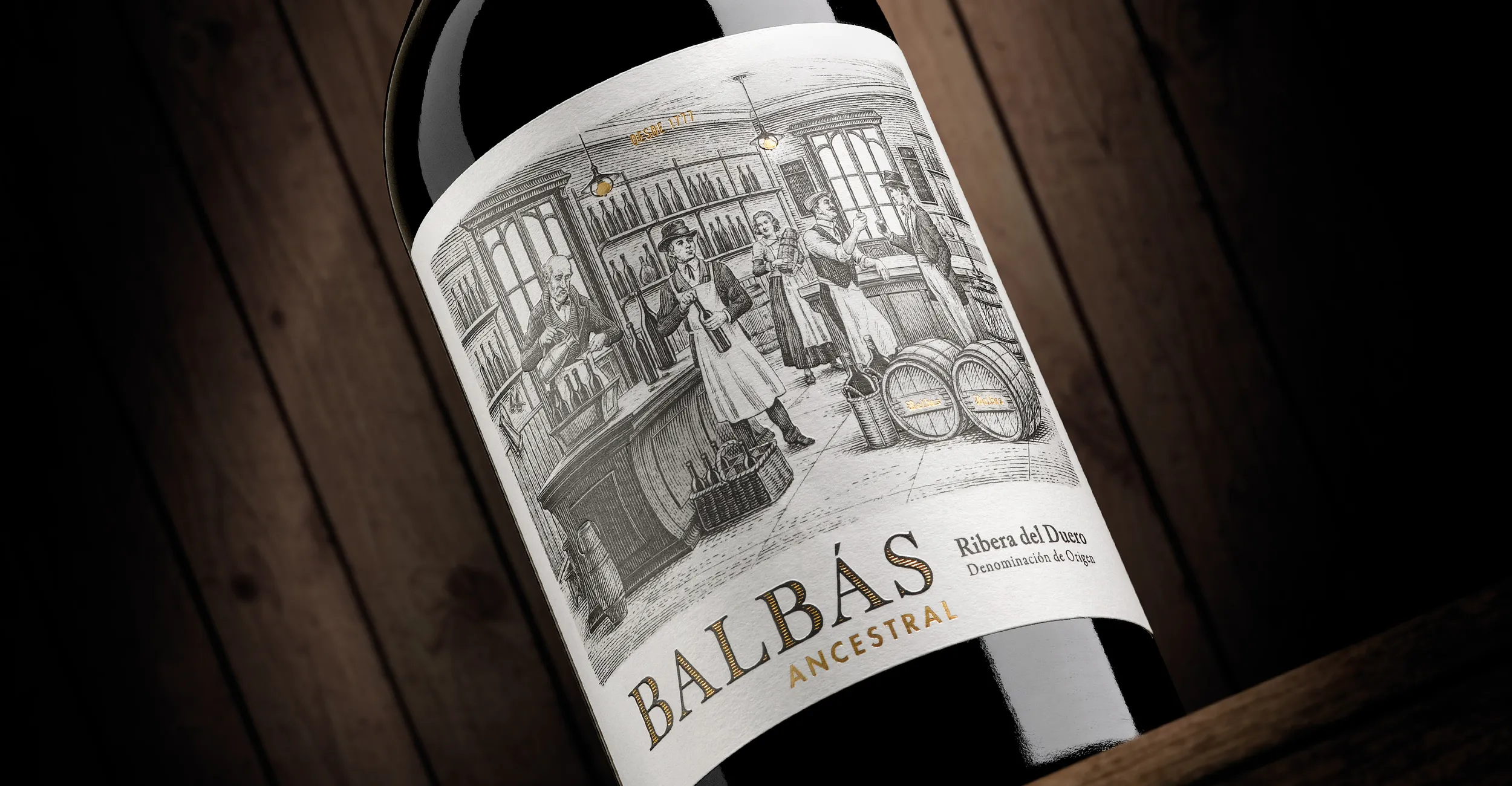Detalle del diseño de packaging de Balbás Ancestral.